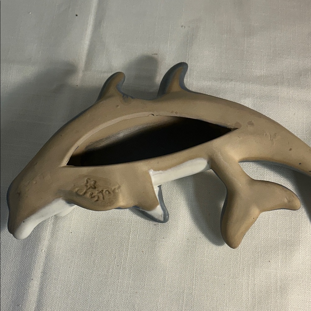 Vintage Rare Gray Dolphin Wall Decor signed - Picture 3 of 4